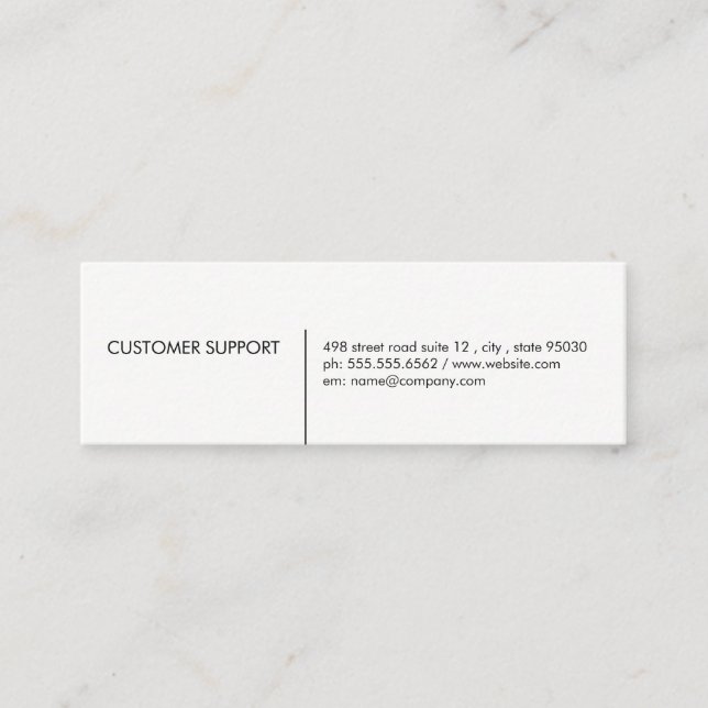 Minimalist Lines / White Mini Business Card (Front)