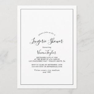 Minimalist Lingerie Shower Invitation