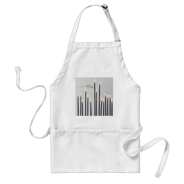 Minimalist lit black-line candles flames standard apron (Front)