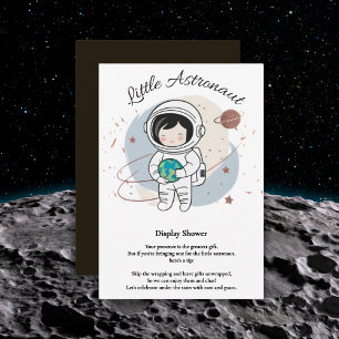 Minimalist Little Astronaut Baby Shower Enclosure Card