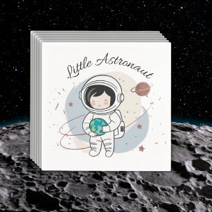 Minimalist Little Astronaut Baby Shower Napkin