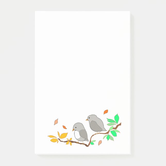 Minimalist Little Birds Post-it Notes (Front)