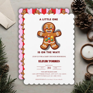 Minimalist Little One Gingerbread Baby Shower Invitation