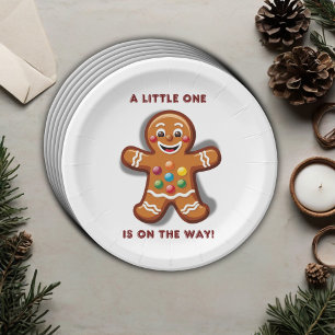 Minimalist Little One Gingerbread Baby Shower Paper Plate