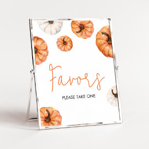 Minimalist Little Pumpkin Baby Shower Favours Poster