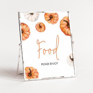 Minimalist Little Pumpkin Baby Shower Food Poster