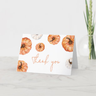 Minimalist Little Pumpkin Baby Shower Thank You Card