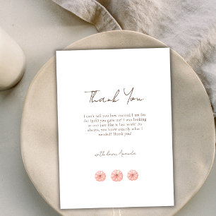 Minimalist Little Pumpkin Baby Shower  Thank You Card
