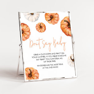 Minimalist Little Pumpkin Don't Say Baby Poster