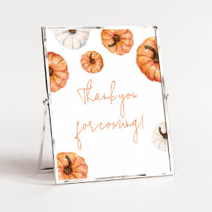 Minimalist Little Pumpkin Thank you for Coming Poster