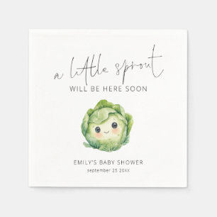 Minimalist Little Sprout Vegetable Baby Shower Napkin