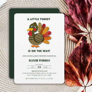 Minimalist Little Turkey Baby Shower Invitation