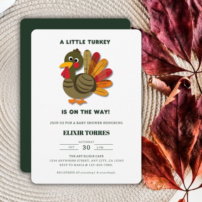 Minimalist Little Turkey Baby Shower Invitation (Creator Uploaded)