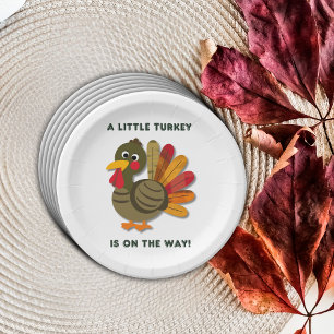 Minimalist Little Turkey Baby Shower Paper Plate
