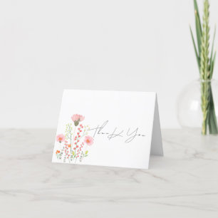 Minimalist Little Wildflowers Baby Shower Thank You Card