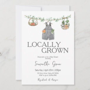 Minimalist Locally Grown Baby Shower Invitation