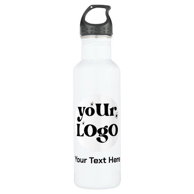 Minimalist Logo and Text Business 710 Ml Water Bottle (Front)