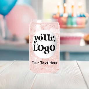 Minimalist Logo and Text Business Can Glass