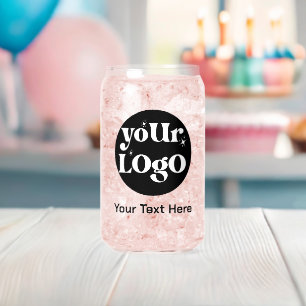 Minimalist Logo and Text Business Can Glass