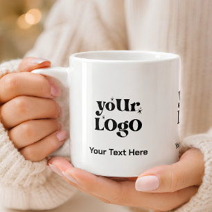 Minimalist Logo and Text Business Espresso Cup