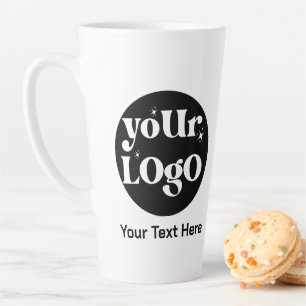 Minimalist Logo and Text Business Latte Mug