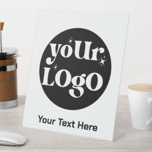 Minimalist Logo and Text Business Pedestal Sign