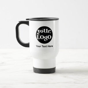 Minimalist Logo and Text Business Travel Mug