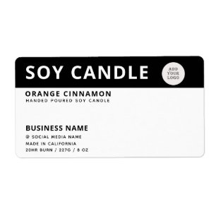 Minimalist logo black white soy candle