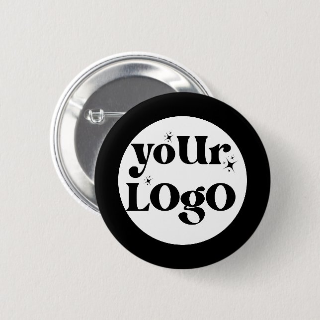 Minimalist Logo Business 6 Cm Round Badge (Front & Back)