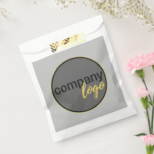 MINIMALIST LOGO BUSINESS BRAND SILVER GRAY COMPANY FAVOUR BAGS