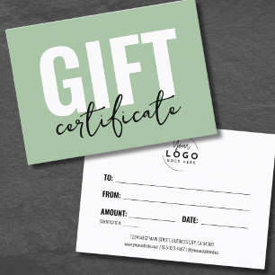 Minimalist Logo Business Gift Certificate