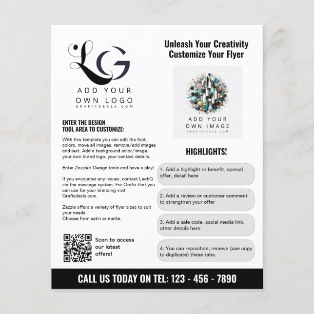 ⭐️Minimalist Logo Custom Brand Simple Template Flyer (Front)