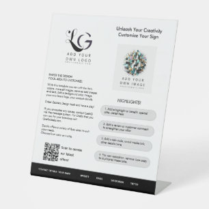 ⭐️Minimalist Logo Custom Brand Simple Template Pedestal Sign