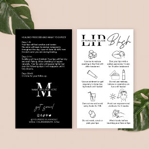 Minimalist Logo Lip Blush Aftercare Instructions Business Card