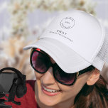 Minimalist Logo Name Wedding Photographer Trucker Hat<br><div class="desc">Minimalist Logo Name Wedding Photographer. Minimalist style to wear for your wedding photography business,  with your logo.  You can easily personalise the text on both sides and can also change the font style and colours via Edit Further.</div>
