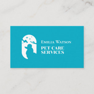 Minimalist logo pet grooming  business card