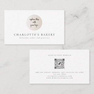 Minimalist Logo QR Code Bakery Business Card
