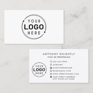 Minimalist Logo Social Media Icons Business Card