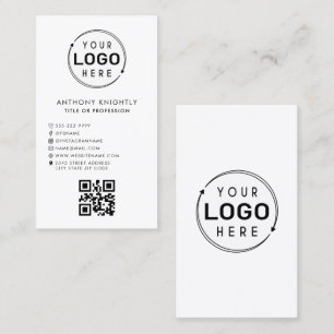 Minimalist Logo Social Media Icons QR Code Business Card