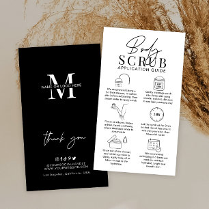 Minimalist Logo Sugar Body Scrub Application Guide Business Card
