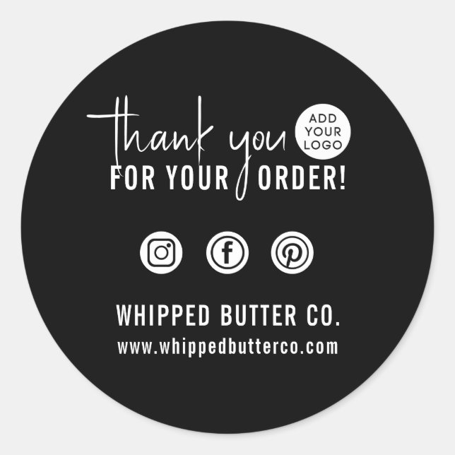 Minimalist LOGO Thank you for your Order Classic Round Sticker (Front)
