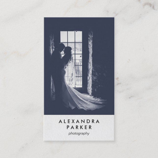 Minimalist Look Vertical Photo for Photographers Business Card (Front)