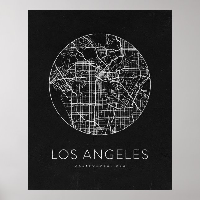 Minimalist Los Angeles City Map Poster (Front)