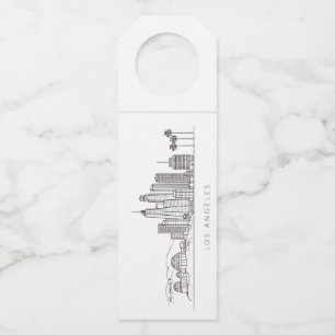Minimalist Los Angeles Skyline Illustration Bottle Tag