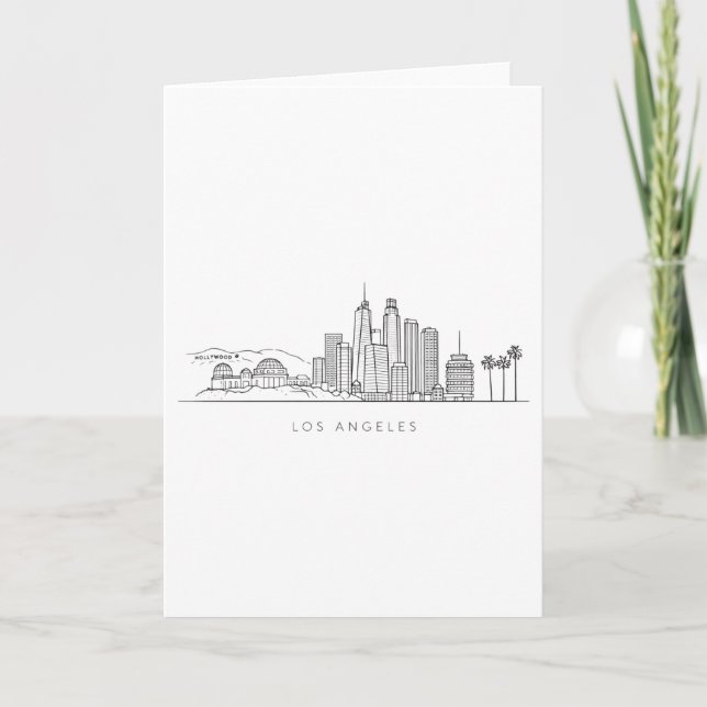 Minimalist Los Angeles Skyline Illustration Card (Front)