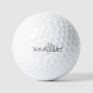 Minimalist Los Angeles Skyline Illustration Golf Balls