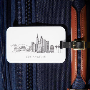 Minimalist Los Angeles Skyline Illustration Luggage Tag