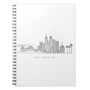 Minimalist Los Angeles Skyline Illustration Notebook