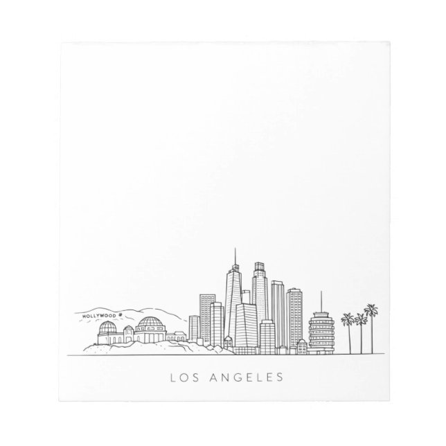 Minimalist Los Angeles Skyline Illustration Notepad (Front)