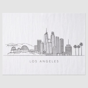 Minimalist Los Angeles Skyline Illustration Tissue Paper